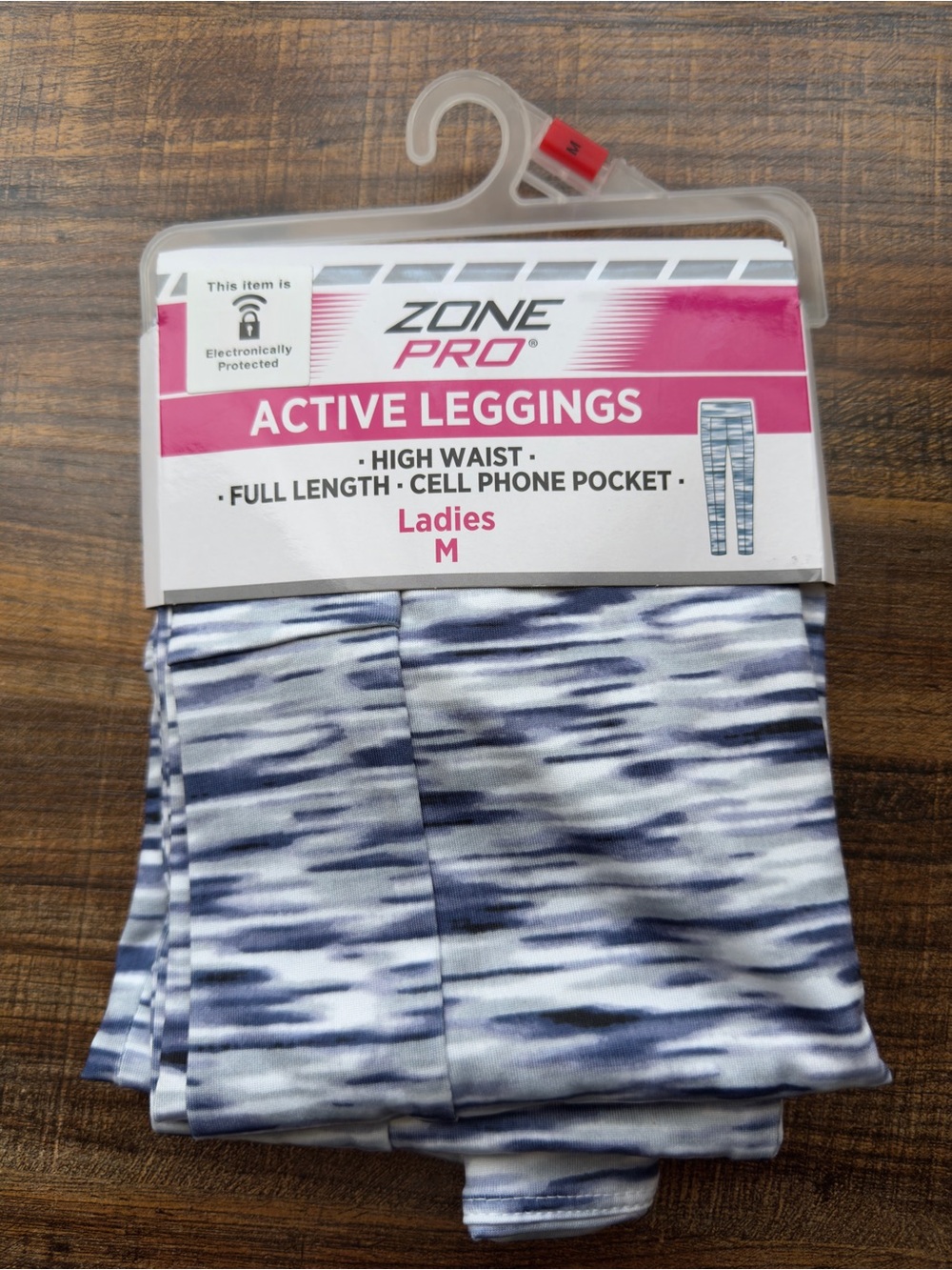 NWT Zone Pro Active Leggings High Waist Cell Phone Pocket Printed Womens Size M